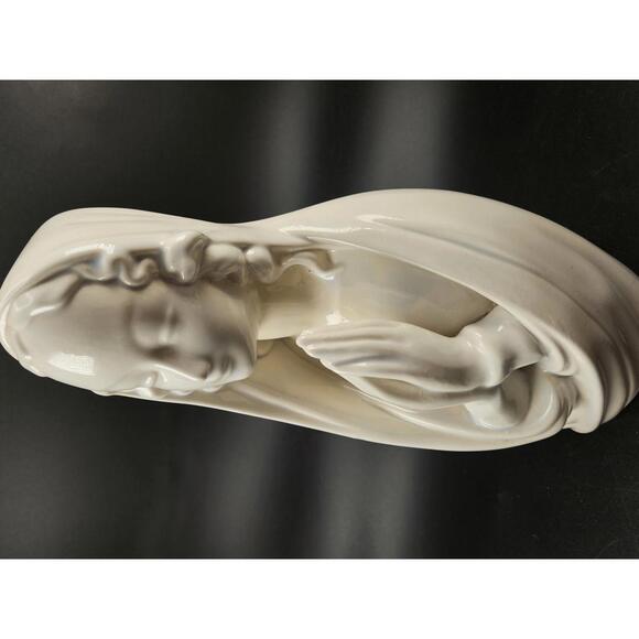 Vintage 1995 Ceramic Madonna Praying Figurine Mid Century Modern 10In Tall - Picture 10 of 13